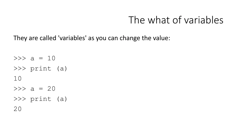 the what of variables 1