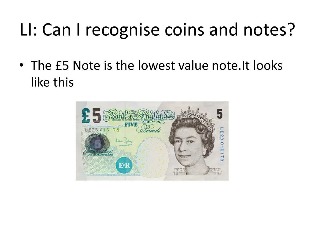 li can i recognise coins and notes 10