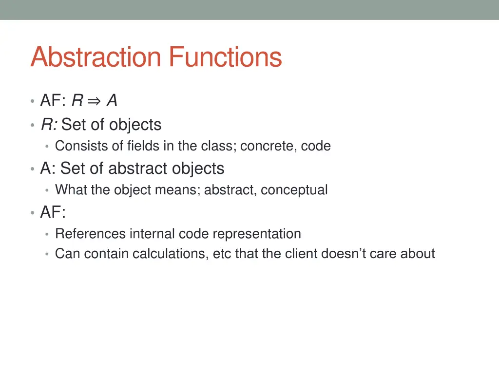 abstraction functions 1