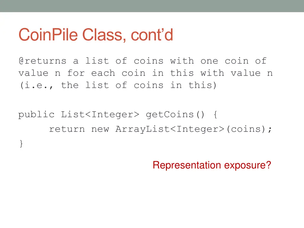 coinpile class cont d