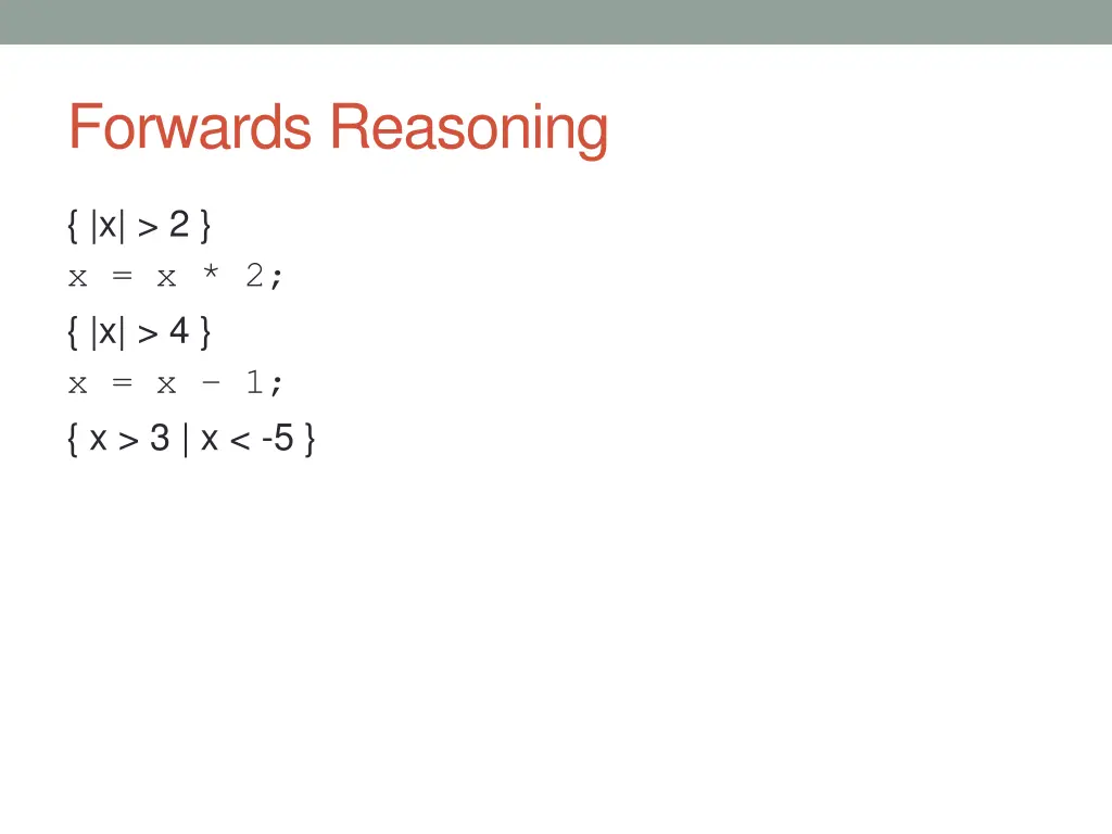 forwards reasoning