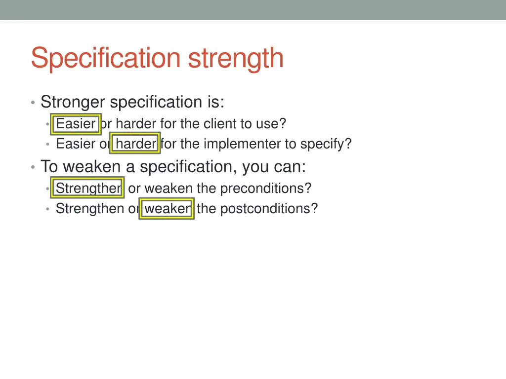 specification strength
