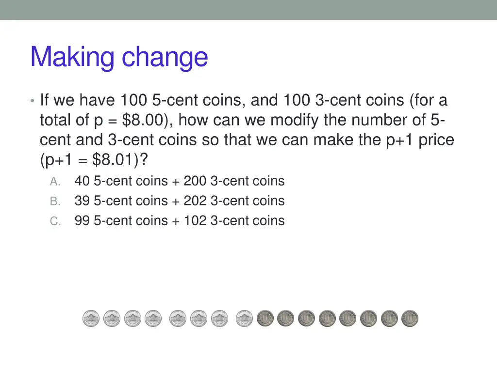 making change