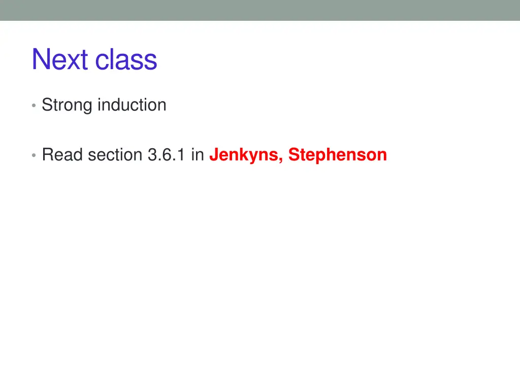 next class