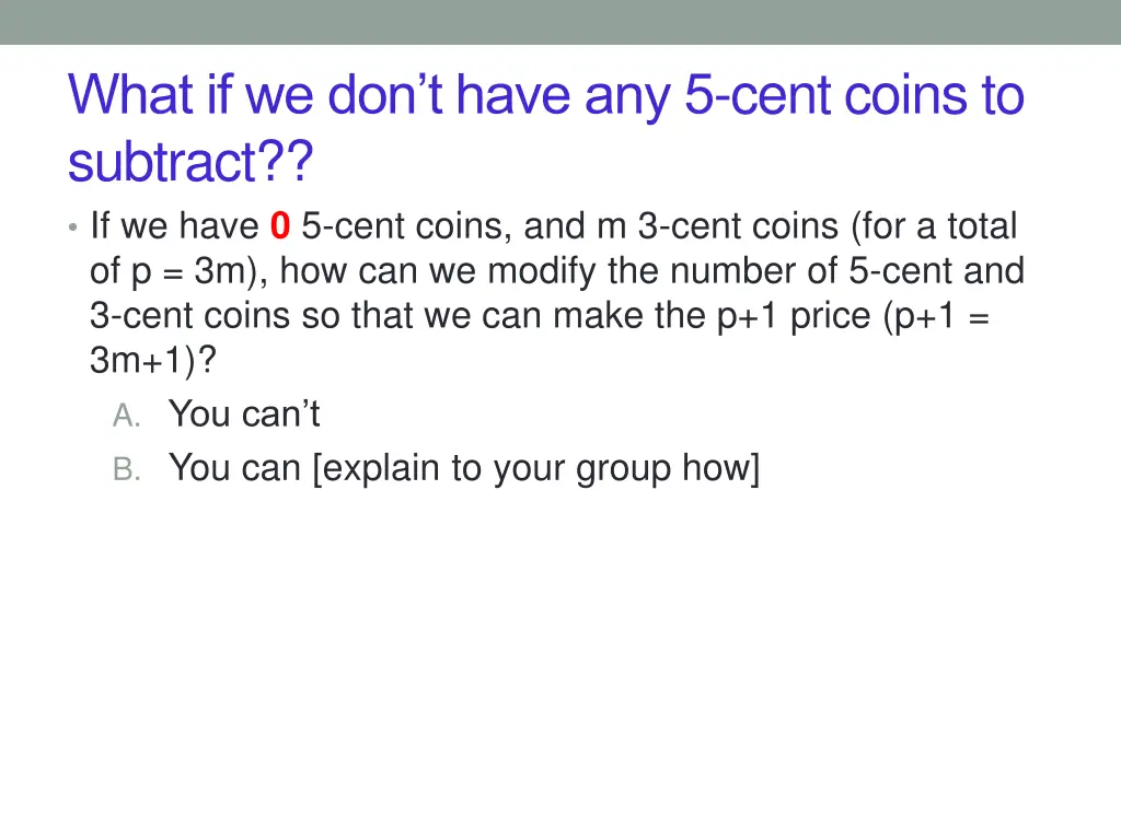 what if we don t have any 5 cent coins