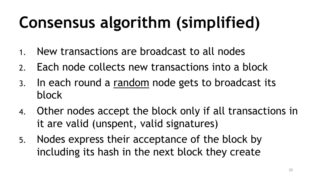 consensus algorithm simplified