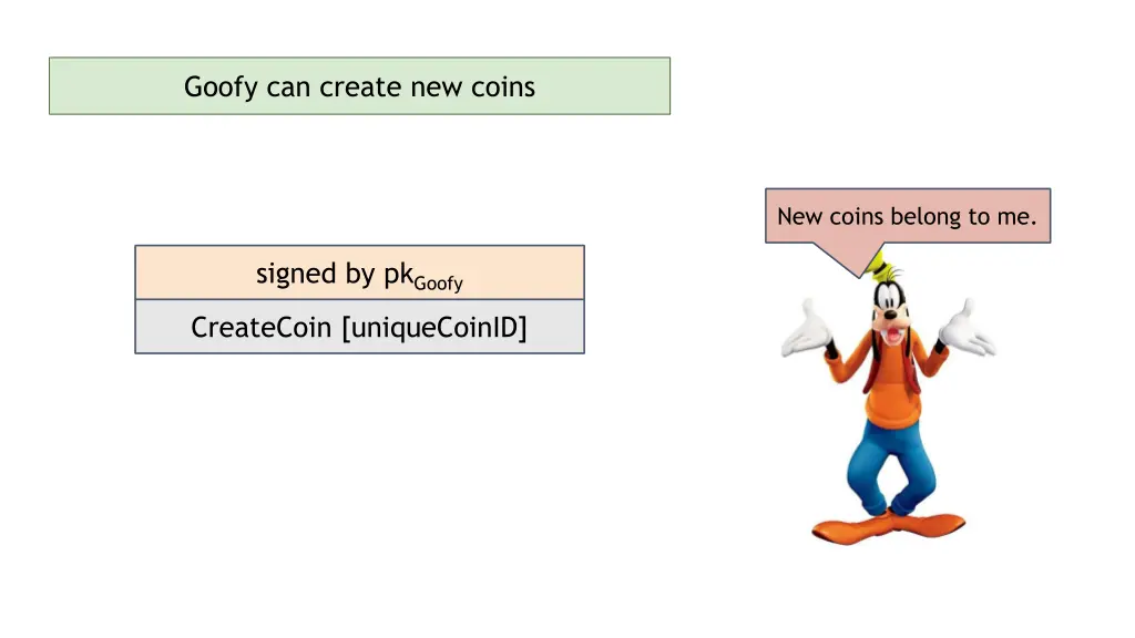 goofy can create new coins