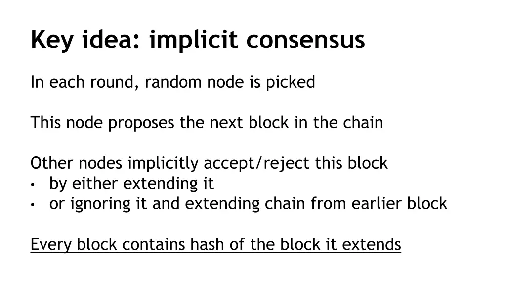 key idea implicit consensus
