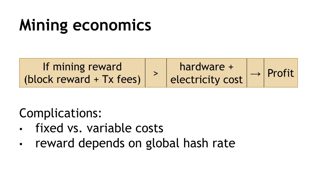mining economics