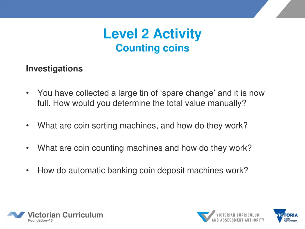 level 2 activity counting coins 2
