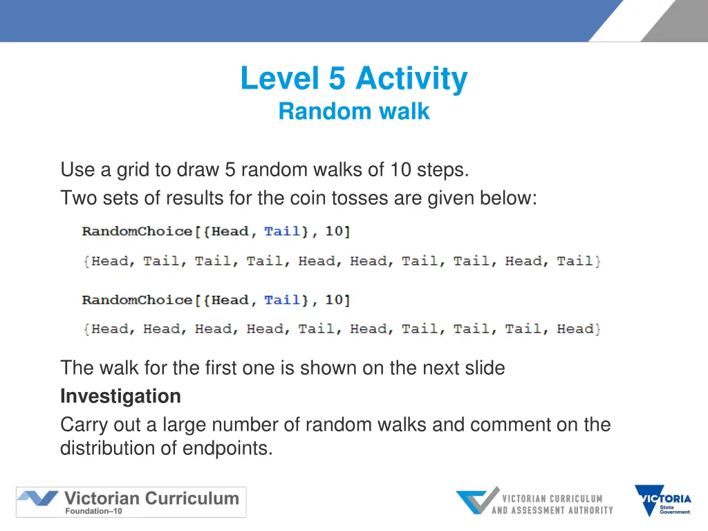 level 5 activity random walk 1