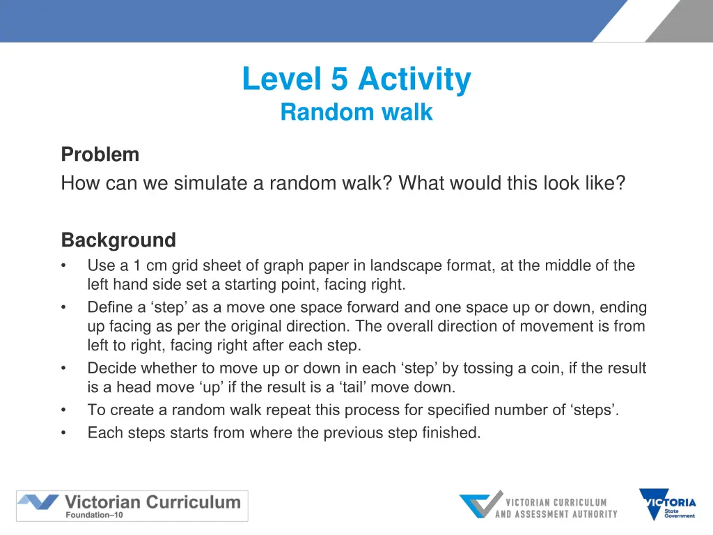 level 5 activity random walk