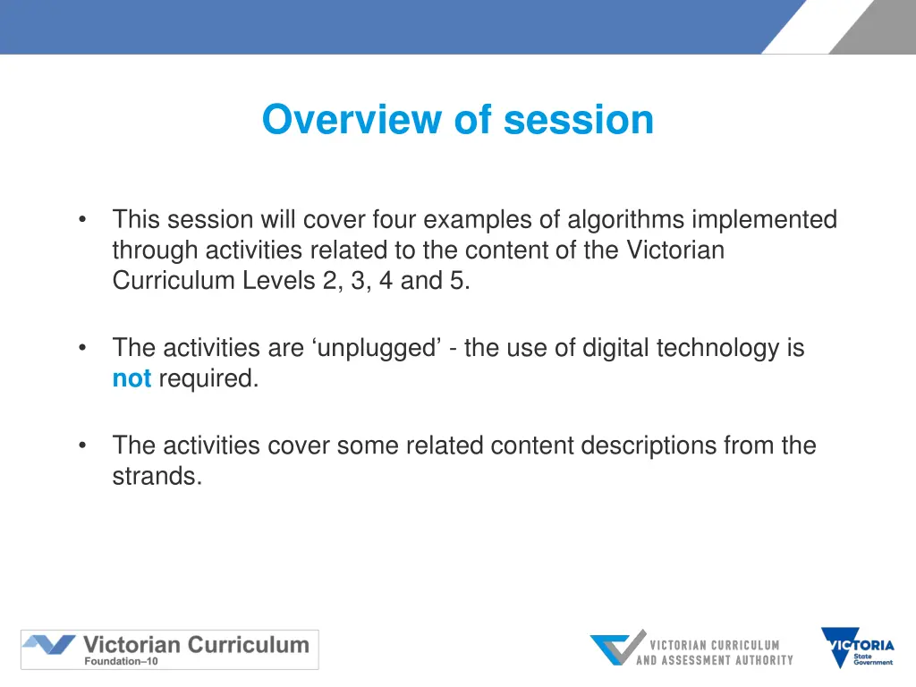 overview of session