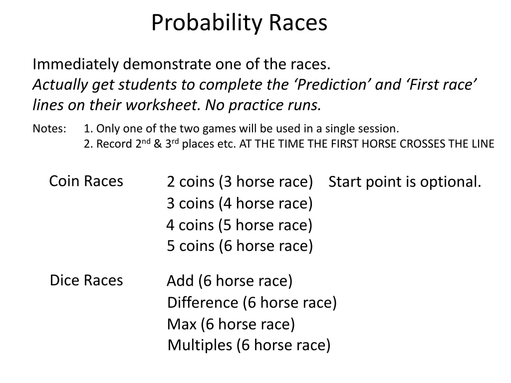 probability races
