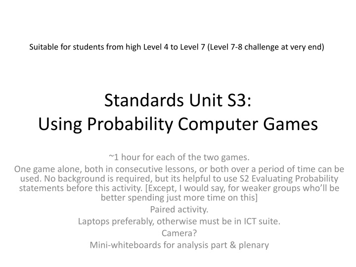 suitable for students from high level 4 to level