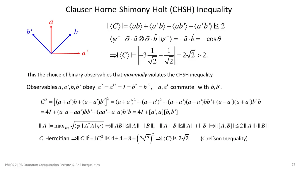 clauser horne shimony holt chsh inequality