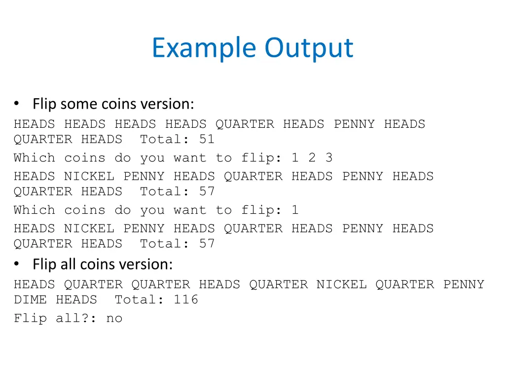 example output
