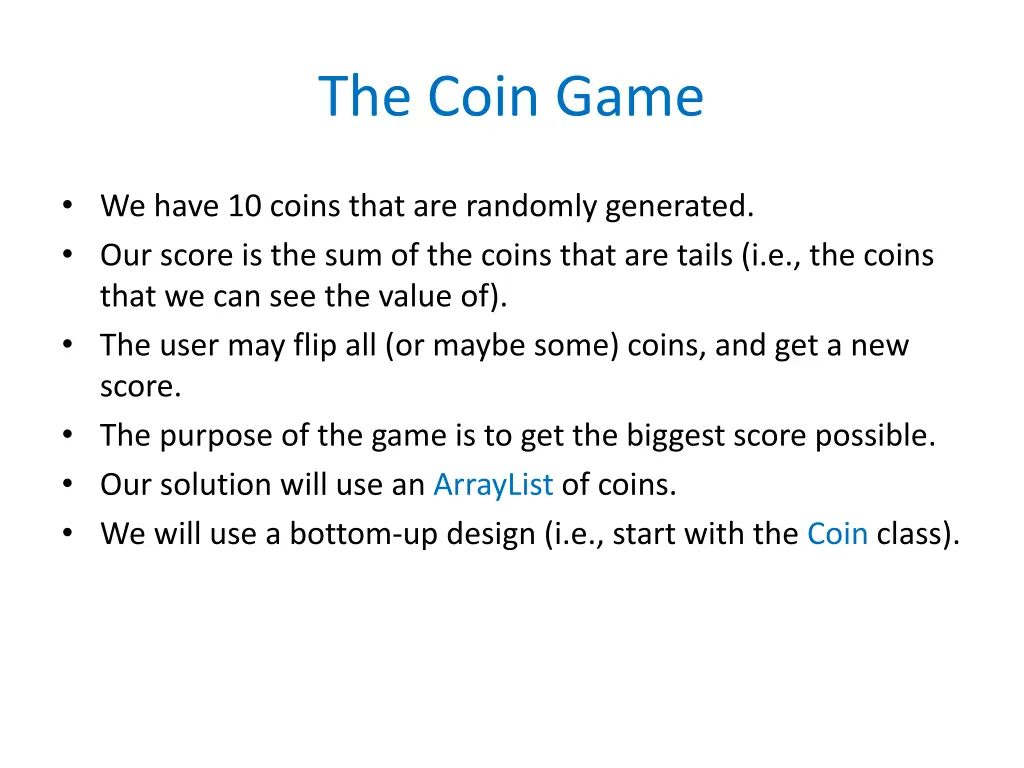 the coin game