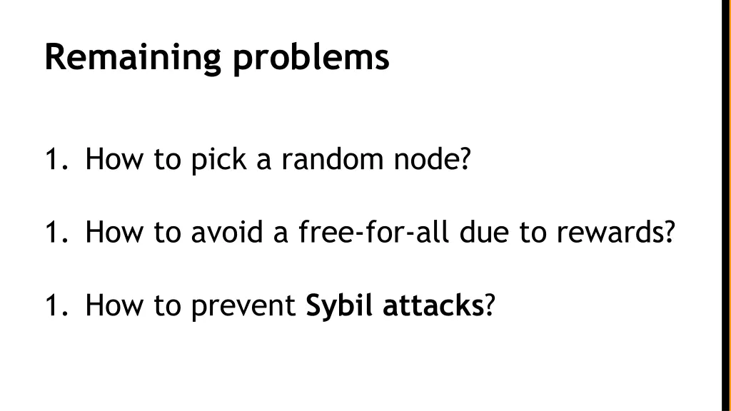 remaining problems