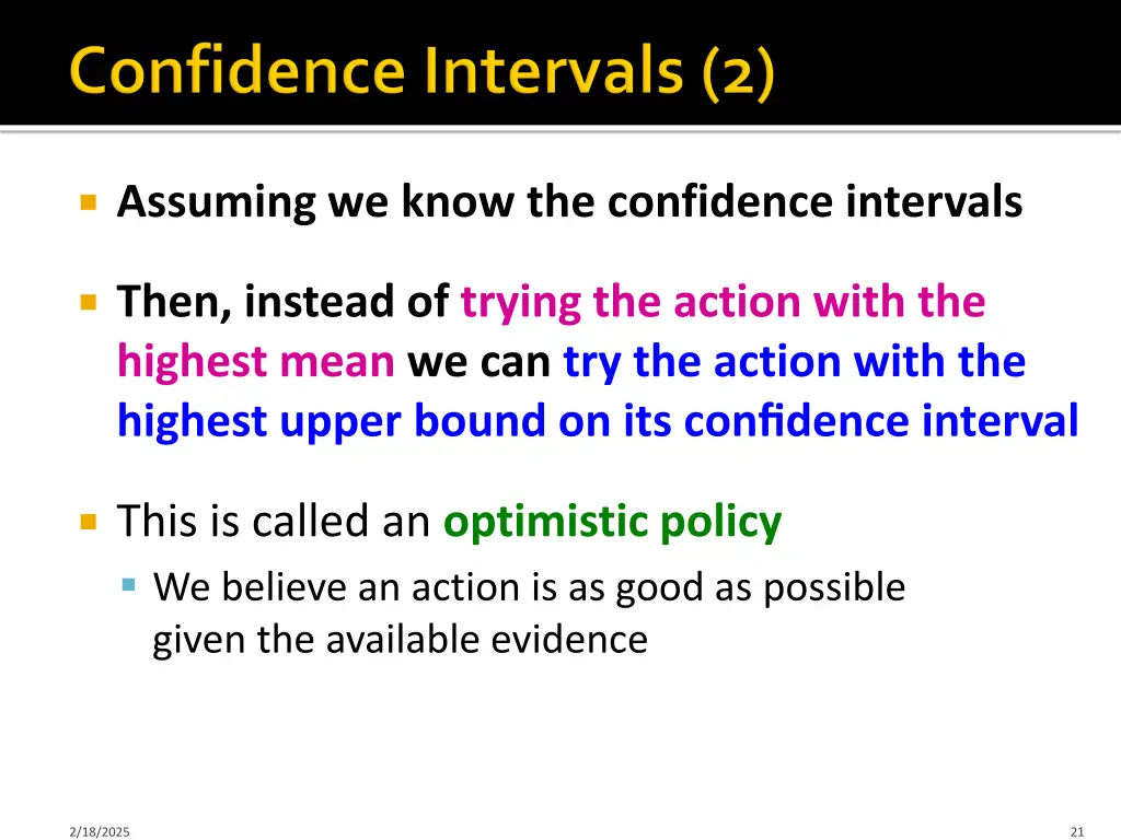 assuming we know the confidence intervals