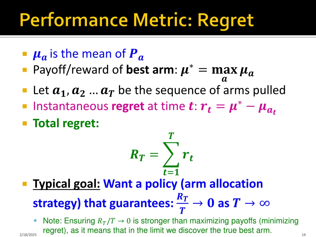 is the mean of payoff reward of best arm