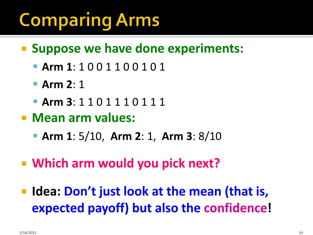 suppose we have done experiments