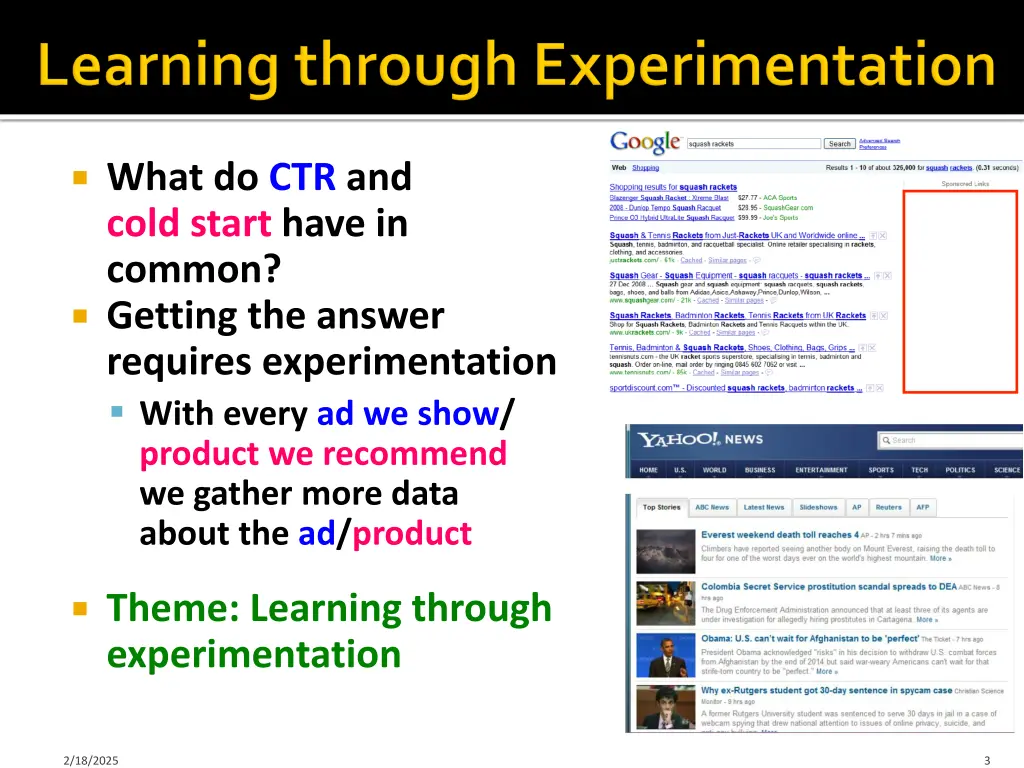 what do ctr and cold start have in common getting