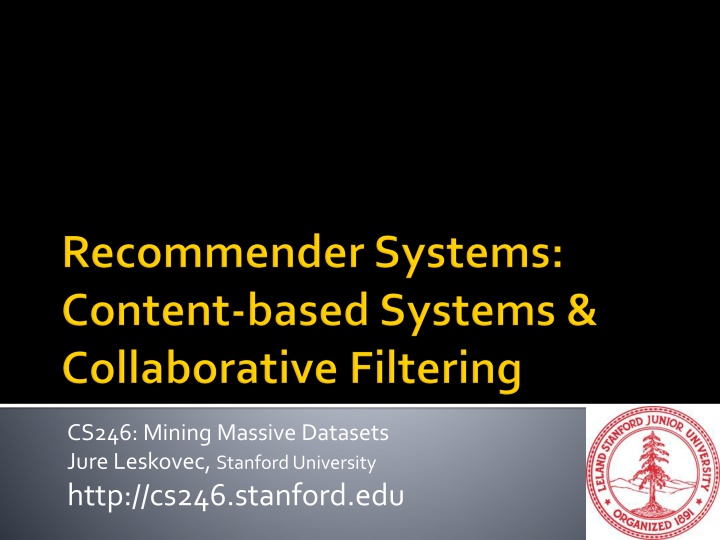 cs246 mining massive datasets jure leskovec