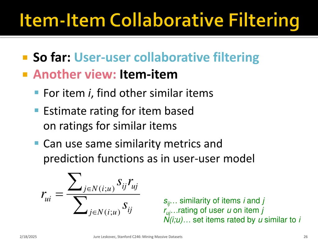 so far user user collaborative filtering another