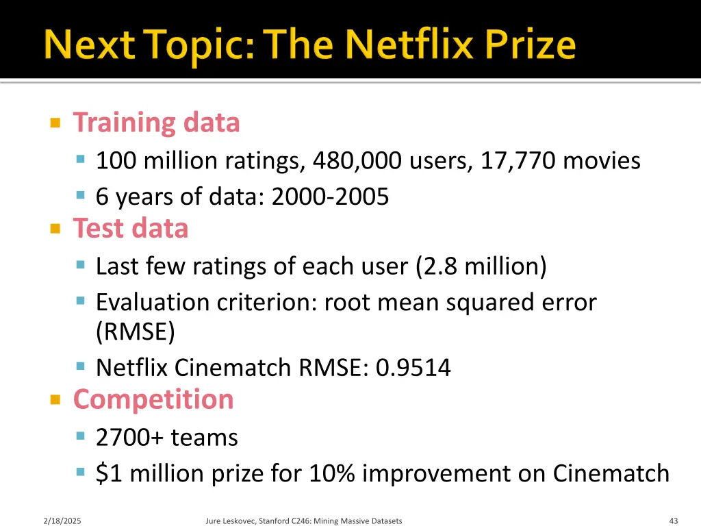 training data 100 million ratings 480 000 users