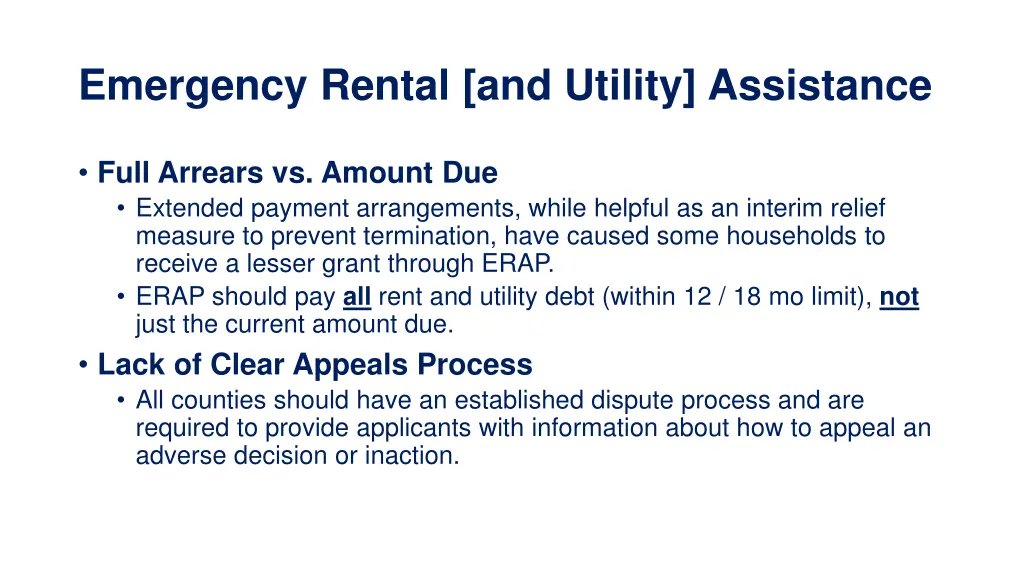 emergency rental and utility assistance