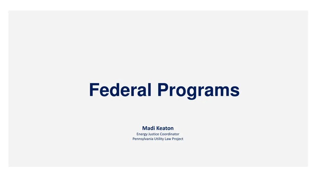 federal programs