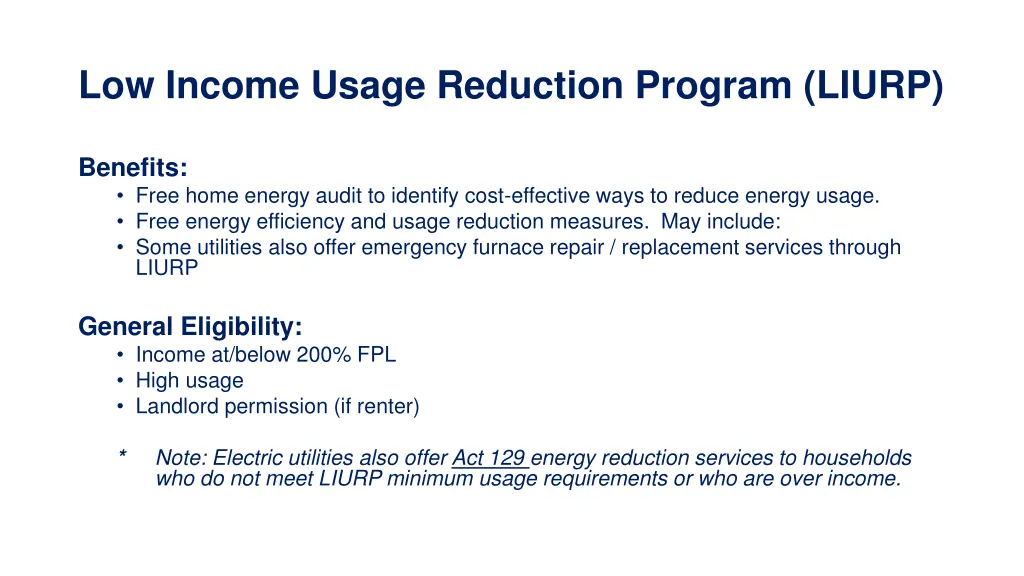 low income usage reduction program liurp