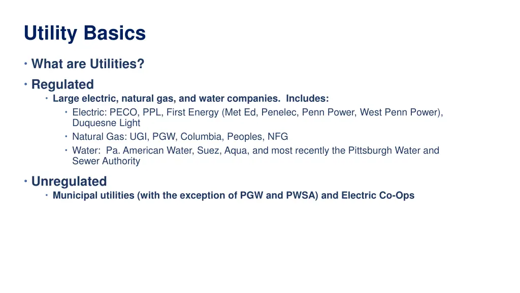 utility basics
