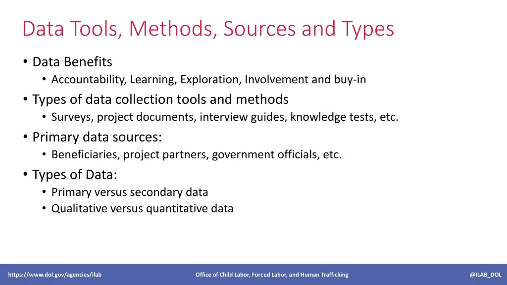 data tools methods sources and types