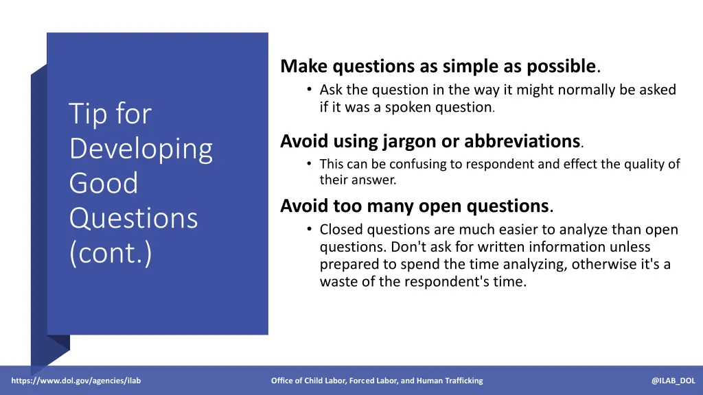 make questions as simple as possible