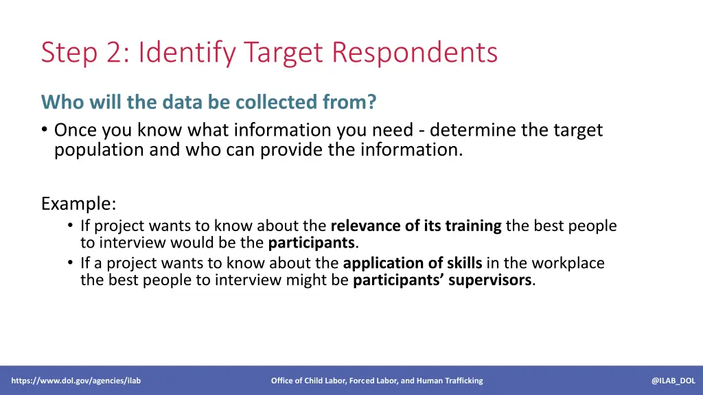 step 2 identify target respondents