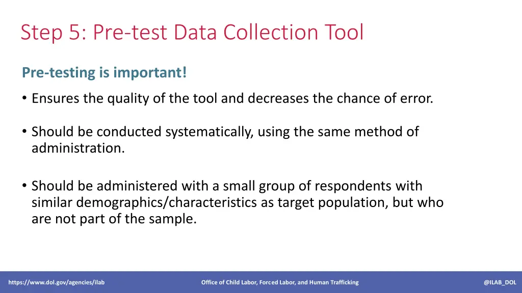 step 5 pre test data collection tool