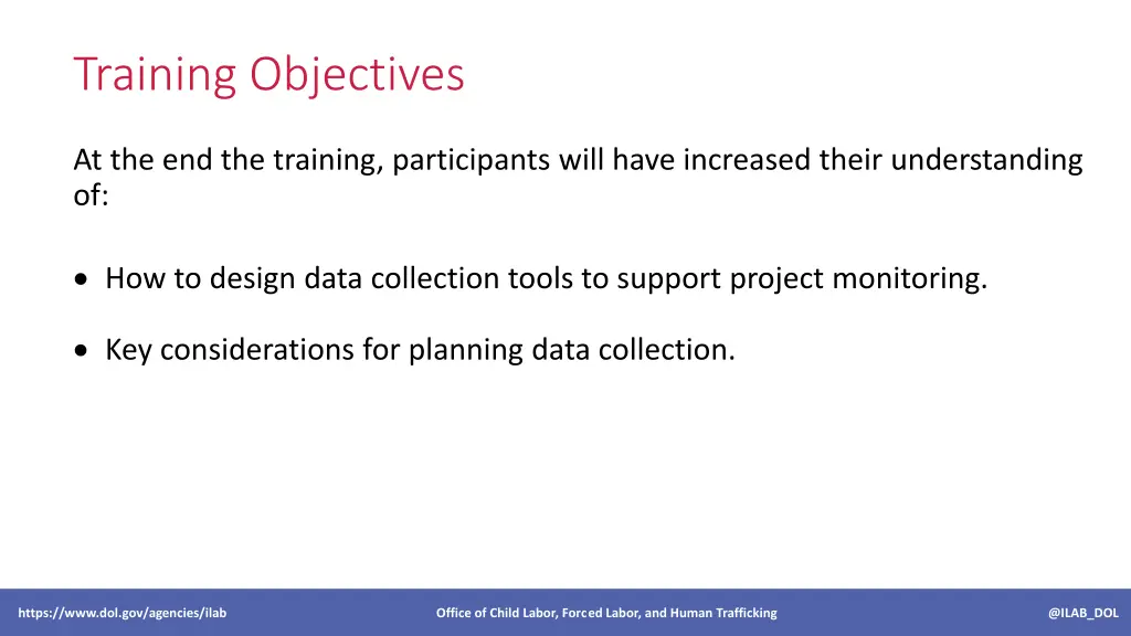 training objectives
