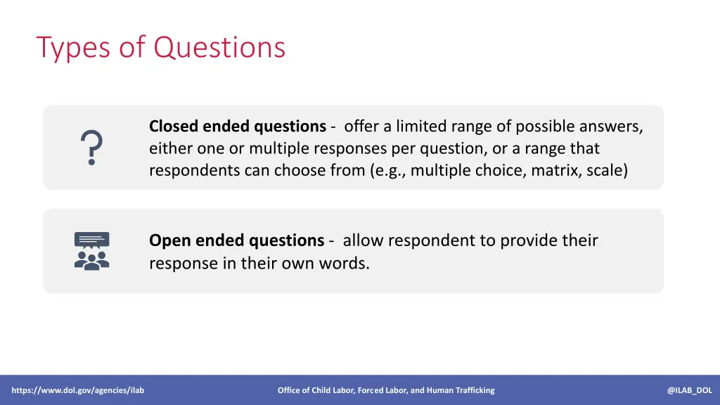 types of questions