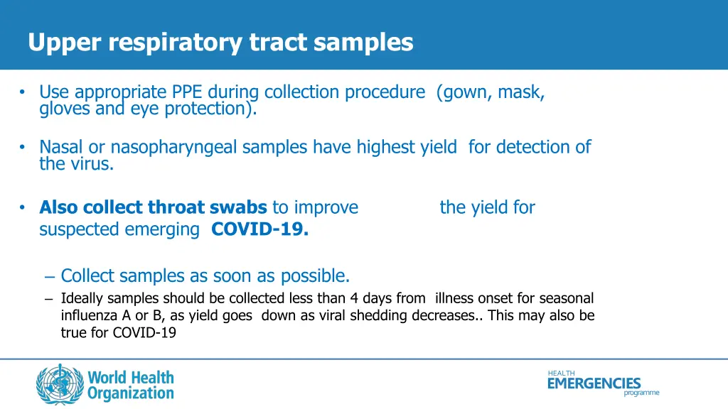upper respiratory tract samples