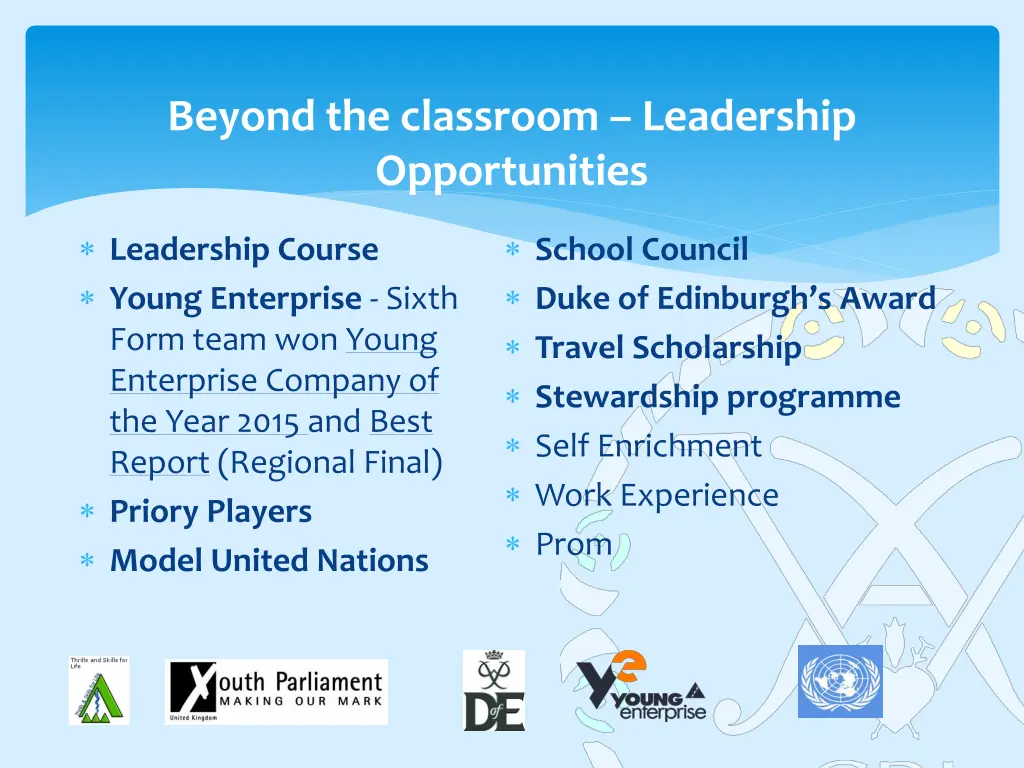 beyond the classroom leadership opportunities