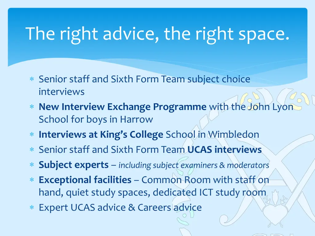 the right advice the right space