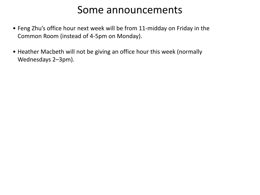 some announcements 1