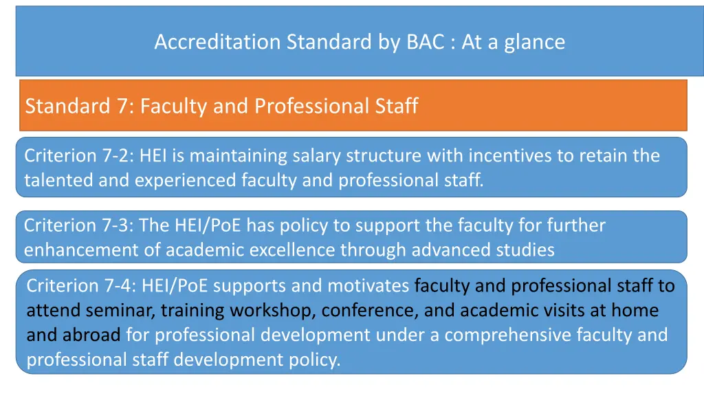 accreditation standard by bac at a glance 5