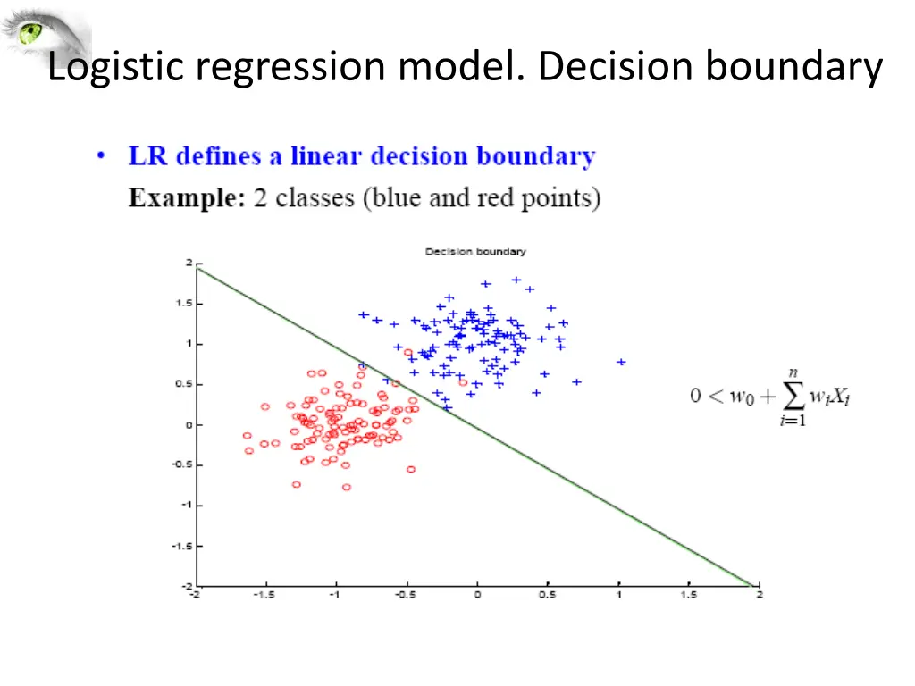 logistic regression model decision boundary