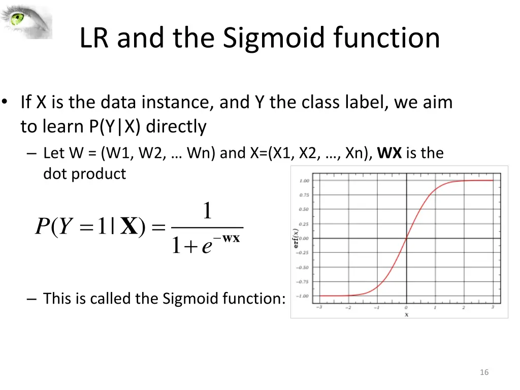 lr and the sigmoid function