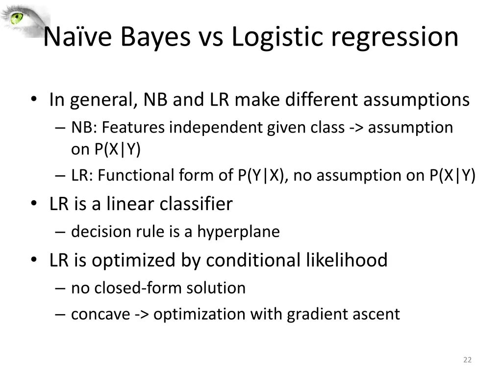 na ve bayes vs logistic regression