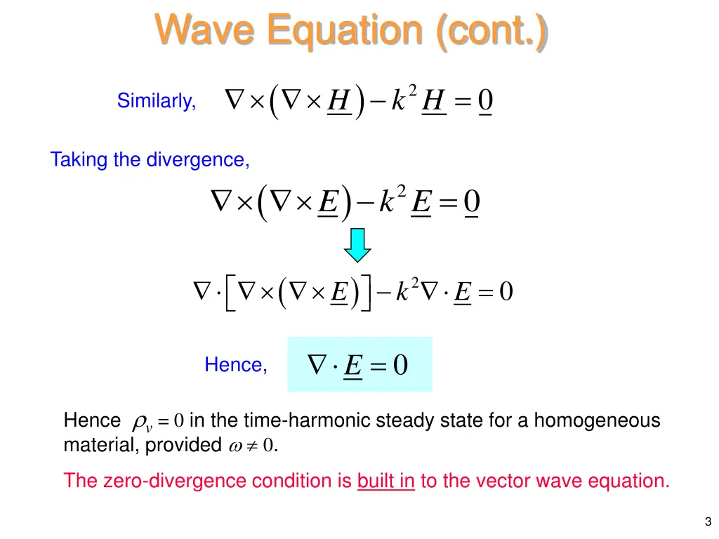 wave equation cont