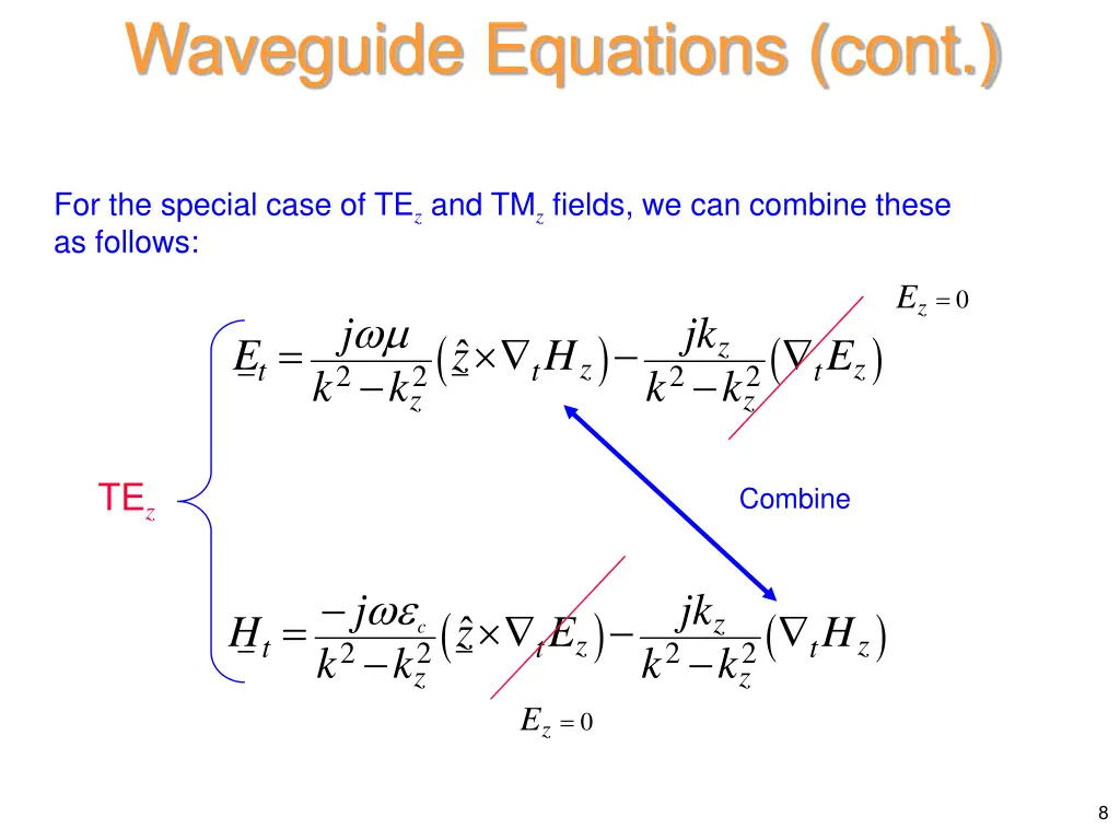 waveguide equations cont